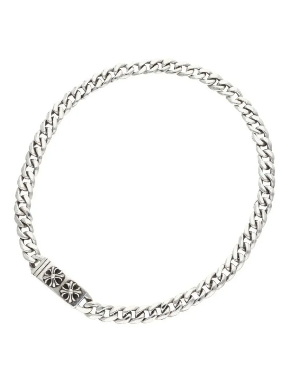 Chrome Hearts Bella Chx Mini ID Chx Classic Chain Choker Necklace